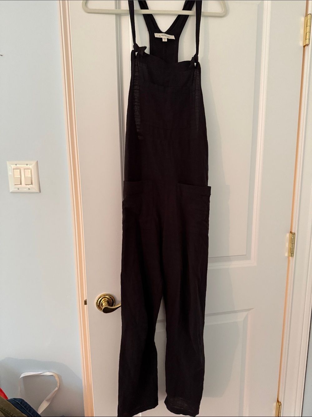 L space linen overalls